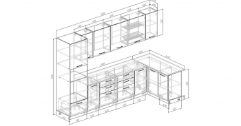 Угловой кухонный гарнитур Крафт 3200*1400 мм Sanvut в Первоуральске - pervouralsk.mebel-e96.ru