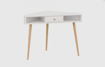 Стол письменный угловой, арт.6-01104, белый(ГК) в Первоуральске - pervouralsk.mebel-e96.ru