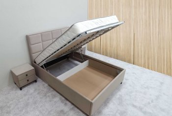 Кровать с подъемным механизмом Мега беж (Лин) в Первоуральске - pervouralsk.mebel-e96.ru