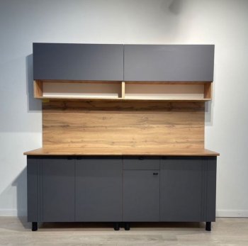 Кухонный гарнитур Монако 2000 мм графит (СВ) в Первоуральске - pervouralsk.mebel-e96.ru