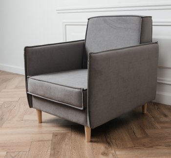 Кресло 831 Серый, велюр (Brendoss) в Первоуральске - pervouralsk.mebel-e96.ru