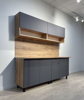 Кухонный гарнитур Монако 2000 мм графит (СВ) в Первоуральске - pervouralsk.mebel-e96.ru