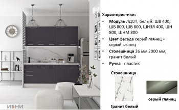 Кухонный гарнитур 2000 мм Агата (Игни) в Первоуральске - pervouralsk.mebel-e96.ru