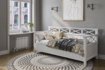 Кровать из массива Амелия белый античный (БМ) в Первоуральске - pervouralsk.mebel-e96.ru