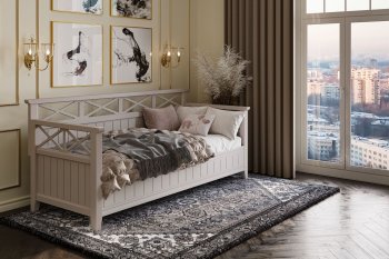 Кровать из массива Амелия льняной (БМ) в Первоуральске - pervouralsk.mebel-e96.ru