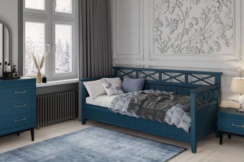 Кровать из массива Амелия сапфир без ящиков (БМ) в Первоуральске - pervouralsk.mebel-e96.ru