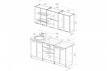 Кухонный гарнитур Антика макси 2 1800 мм (Герда) в Первоуральске - pervouralsk.mebel-e96.ru