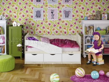 Кровать Бабочки Шарли белый (Миф) в Первоуральске - pervouralsk.mebel-e96.ru