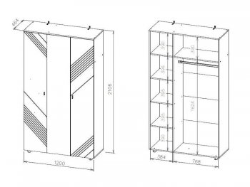 Шкаф 1200 мм трехстворчатый Байкал (СВ) в Первоуральске - pervouralsk.mebel-e96.ru