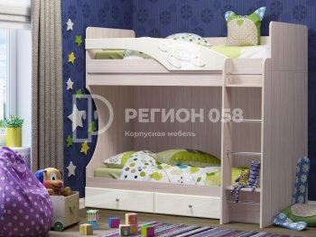 Двухъярусная кровать Бемби МДФ (Регион) в Первоуральске - pervouralsk.mebel-e96.ru