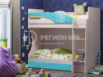 Двухъярусная кровать Бемби МДФ (Регион) в Первоуральске - pervouralsk.mebel-e96.ru