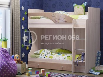 Двухъярусная кровать Бемби МДФ (Регион) в Первоуральске - pervouralsk.mebel-e96.ru