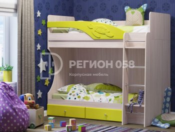 Двухъярусная кровать Бемби МДФ (Регион) в Первоуральске - pervouralsk.mebel-e96.ru