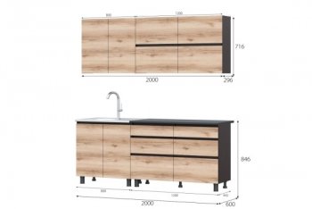 Кухонный гарнитур 2000 мм Берген Симпл (МИ) в Первоуральске - pervouralsk.mebel-e96.ru