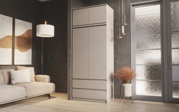 Шкаф Челси с антресолью 900 мм Кашемир (Миф) в Первоуральске - pervouralsk.mebel-e96.ru