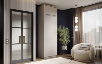 Шкаф 800 мм Челси двустворчатый с антресолью Кашемир (Миф) в Первоуральске - pervouralsk.mebel-e96.ru