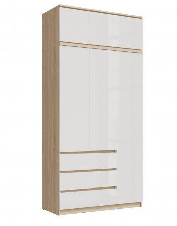 Шкаф 1200 мм Челси с антресолью, сонома/белый (Миф) в Первоуральске - pervouralsk.mebel-e96.ru