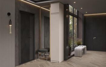 Пенал 400 мм Челси (1 створка) с антресолью, Кашемир (Миф) в Первоуральске - pervouralsk.mebel-e96.ru