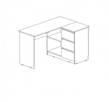 Письменный стол угловой + Стеллаж Челси кашемир (Миф) в Первоуральске - pervouralsk.mebel-e96.ru