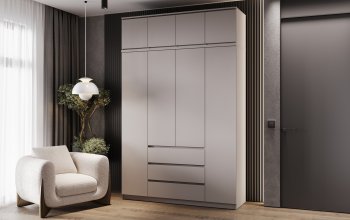 Шкаф 1600 мм Челси с антресолью Кашемир (Миф) в Первоуральске - pervouralsk.mebel-e96.ru