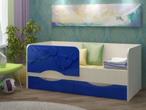 Детская кровать Дельфин-2 МДФ, тёмно-синий, 80х160 в Первоуральске - pervouralsk.mebel-e96.ru