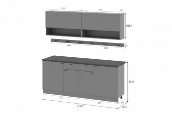 Кухонный гарнитур Энни 2000 мм (МИ) в Первоуральске - pervouralsk.mebel-e96.ru