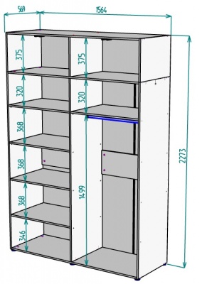 Шкаф 1564 мм Erik H318 + Антресоль HA4 (Графит) в Первоуральске - pervouralsk.mebel-e96.ru