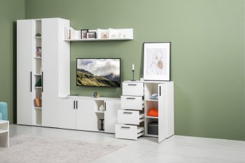 Стенка Эйр модульная, белый (Моби) в Первоуральске - pervouralsk.mebel-e96.ru