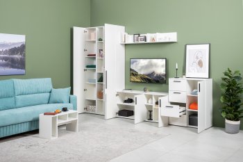 Стенка Эйр комп 1, белый (Моби) в Первоуральске - pervouralsk.mebel-e96.ru