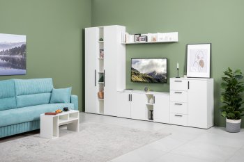 Стенка Эйр комп 1, белый (Моби) в Первоуральске - pervouralsk.mebel-e96.ru