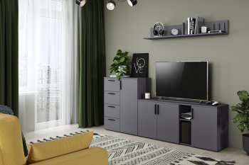 Стенка Эйр модульная, графит (Моби) в Первоуральске - pervouralsk.mebel-e96.ru