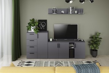 Стенка Эйр комп.1, графит (Моби) в Первоуральске - pervouralsk.mebel-e96.ru