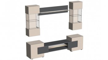 Стенка Фэнтези графит/кашемир (Лин) в Первоуральске - pervouralsk.mebel-e96.ru