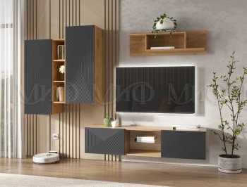 Стенка Флэш крафт/графит (Миф) в Первоуральске - pervouralsk.mebel-e96.ru