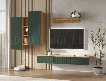 Стенка Флэш комп.2 крафт/грин (Миф) в Первоуральске - pervouralsk.mebel-e96.ru