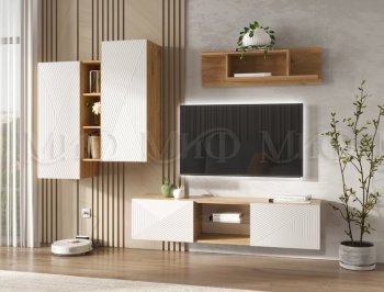 Стенка Флэш крафт/белый (Миф) в Первоуральске - pervouralsk.mebel-e96.ru