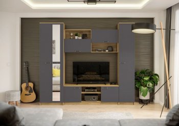 Стенка Герда крафт/графит (ИЦ) в Первоуральске - pervouralsk.mebel-e96.ru