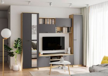 Стенка Герда крафт/графит (ИЦ) в Первоуральске - pervouralsk.mebel-e96.ru