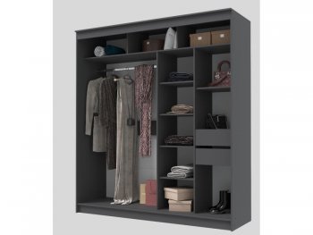 Шкаф-купе 2000 мм Гранд-1 ЛДСП, графит (Эра) в Первоуральске - pervouralsk.mebel-e96.ru