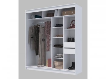 Шкаф-купе 2000 мм Гранд-1 ЛДСП, белый гладкий (Эра) в Первоуральске - pervouralsk.mebel-e96.ru