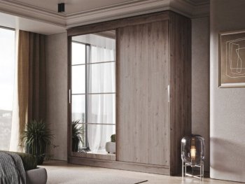 Шкаф-купе 2000 мм Гранд-1 ЛДСП/Зеркало, дуб горный (Эра) в Первоуральске - pervouralsk.mebel-e96.ru