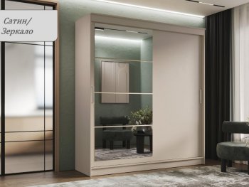 Шкаф-купе 2000 мм Гранд-1 ЛДСП/Зеркало, Сатин (Эра) в Первоуральске - pervouralsk.mebel-e96.ru