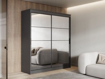 Шкаф-купе 2000 мм Гранд-1 зеркало/зеркало, графит (Эра) в Первоуральске - pervouralsk.mebel-e96.ru