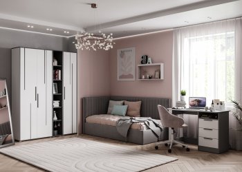 Набор детской мебели Грей модульный (МЛК) в Первоуральске - pervouralsk.mebel-e96.ru