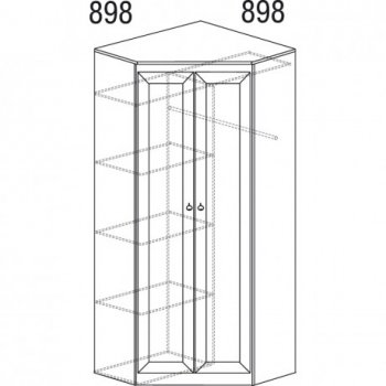 Шкаф угловой Инна 606 денвер темный (Яна) в Первоуральске - pervouralsk.mebel-e96.ru