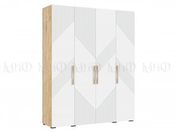 Шкаф 1800 мм Ирис с антресолью крафт/белый (Миф) в Первоуральске - pervouralsk.mebel-e96.ru