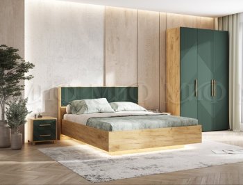 Кровать парящая Ирис крафт/грин (Миф) в Первоуральске - pervouralsk.mebel-e96.ru