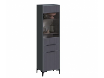 Пенал 550 мм со стеклом Кимберли графит (Handis) в Первоуральске - pervouralsk.mebel-e96.ru