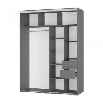 Шкаф-купе 1600 мм Крафт-6 графит (БТС) в Первоуральске - pervouralsk.mebel-e96.ru