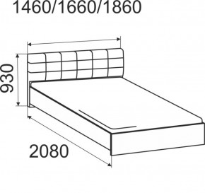 Кровать интерьерная Лита с латами 1600*2000 в Первоуральске - pervouralsk.mebel-e96.ru